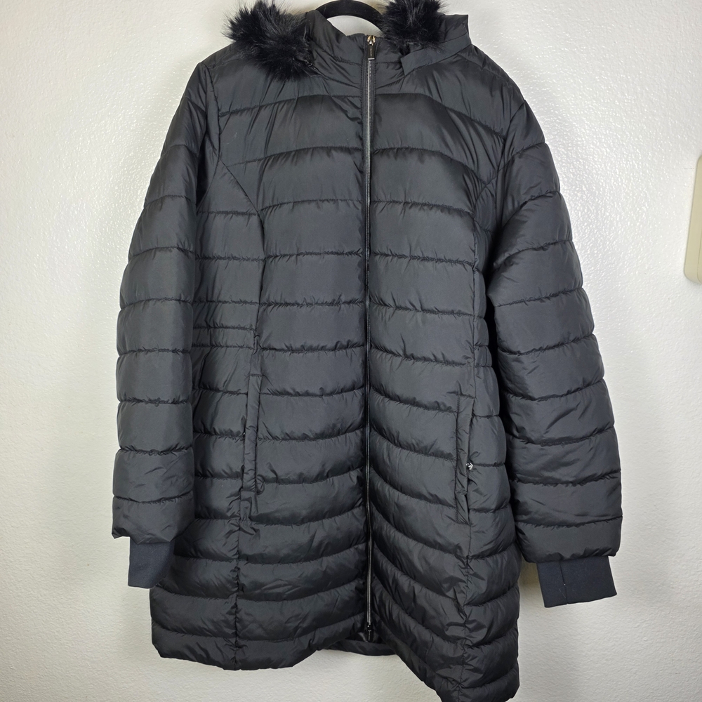 Susan Graver Regular Water Resistant Quilted Coat with‎ Hood Outdoor Size 2X